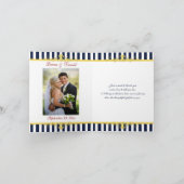 Navy Wit Gele Strepen FOTO Dank u kaart (Binnen)