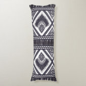 Navy Witte Boho Patroon Body Worp Kussen (Voorkant Verticaal)