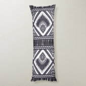Navy Witte Boho Patroon Body Worp Kussen (Achterkant (Verticaal))