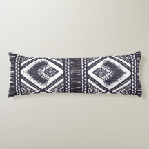 Navy Witte Boho Patroon Body Worp Kussen
