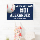 Navy Witte Honkbal Team Spirit Spandoek (Insitu)