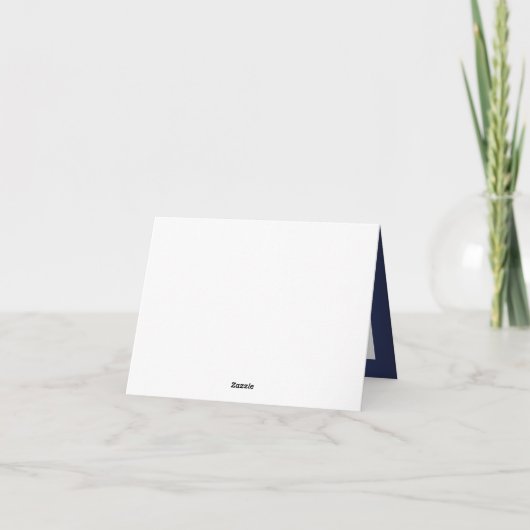 Navy, witte Keltische Liefdesknoop Dank je Kaart (Achterkant)