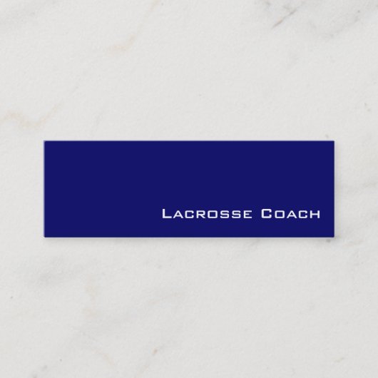 Navy witte lacrosse coach visitekaartjes (Voorkant)