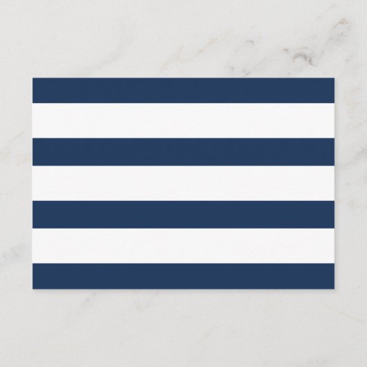 Navy & Witte Meneer & Mevrouw Elegant Script Ontva Informatiekaartje (Achterkant)