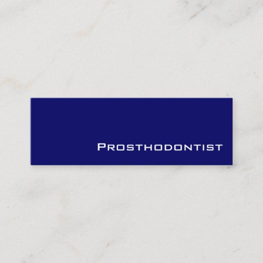 Navy witte Prosthodontist visitekaartjes (Voorkant)