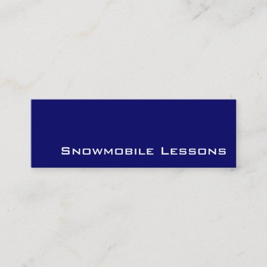 Navy witte sneeuwscooter lessen visitekaartjes (Voorkant)
