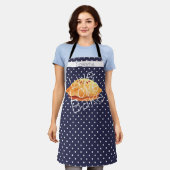 Navy Witte Stippen Live Love Bake Persoonlijk Schort (Gedragen)