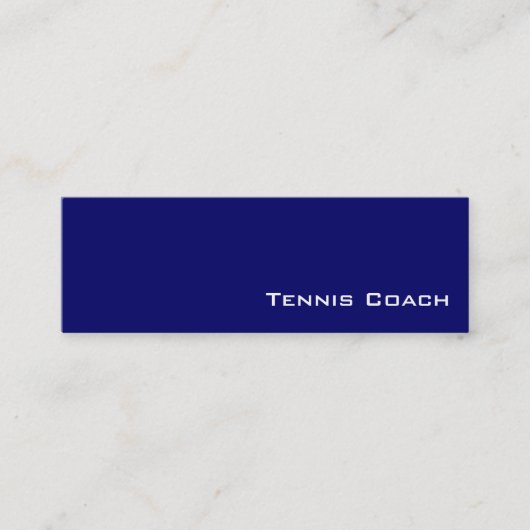 Navy witte tenniscoach visitekaartjes (Voorkant)