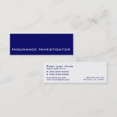 Navy witte verzekering onderzoeker visitekaartjes (Voorkant / Achterkant)