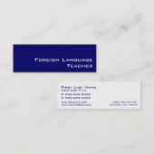 Navy witte Vreemde Taal Leraar visitekaartjes (Voorkant / Achterkant)