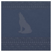 Navy Wolf Fabric Stof (Close Up)