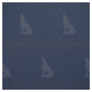 Navy Wolf Fabric Stof