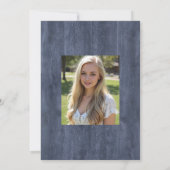 Navy Wood Eucalyptus Graduation Invitation Kaart (Achterkant)