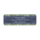 Navy Wood Eucalyptus Return Address Labels (Voorkant)