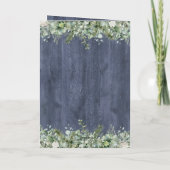 Navy Wood Eucalyptus Wedding Program | Rustic Programma (Achterkant)