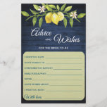 Navy Wood & Lemons Greenery Wishes & Advice Kaart<br><div class="desc">Geniet van je vrijgezellenfeest met deze grappige games. Pas de bruid aan om de naam en de datum van de douche te zijn. Voor verdere aanpassing,  te klikken gelieve de "pas verder"verbinding aan. Als je hulp nodig hebt,  neem dan contact met me op.</div>