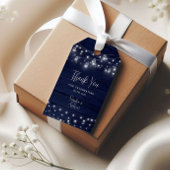 Navy Wood Mason Jars Lights Bruiloft Gift Label Cadeaulabel