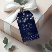 Navy Wood Mason Jars Lights Bruiloft Gift Label Cadeaulabel