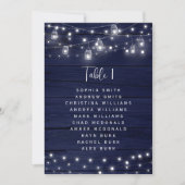 Navy Wood Mason Jars Tabel Nummer 1 Zitkaart Kaart (Voorkant)