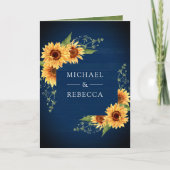 Navy Wood Sunflowers Photo Arch QR Code Wedding (Voorkant)