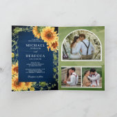 Navy Wood Sunflowers Photo Arch QR Code Wedding (Binnen)