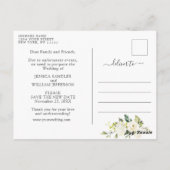 Navy Wood & White Roses Lantaarn Verandering van p Briefkaart (Achterkant)