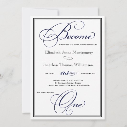 Navy wordt een Christelijke uitnodiging tot huweli (Voorkant)