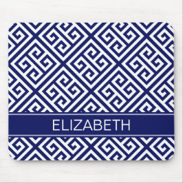 Navy Wt Med Greek Key Diag T Navy Name Monogram Muismat