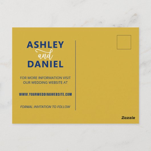 Navy Wyoming Wedding Save the Date Map Briefkaart (Achterkant)