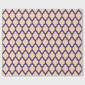 Navy XL Marokkaanse Quatrefoil #4 Cadeaupapier (Vlak)