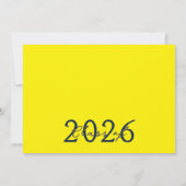 Navy & Yellow 6 Fotofilmstrip Afstuderen Collage Kaart (Achterkant)