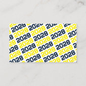 Navy & Yellow Afstuderen Mini Afstuderen Uitnodigi Visitekaartje (Achterkant)