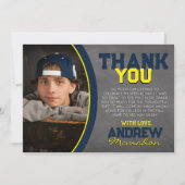 Navy & Yellow Chalkboard Afstuderen dank u kaart (Voorkant)