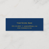 Navy yellow collegiate afstuderen insert-kaart contactkaartje (Achterkant)