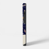Navy Yellow Gepersonaliseerde Wildflower iPhone Hoesje (Linkerkant)