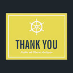 Navy & Yellow Nautical Wedding Dank u Briefkaart<br><div class="desc">Navy and Yellow Nautical Wedding Bedankt Briefkaart Donkerblauw en geel dank je kaart met een witte helm afbeelding. Dit is perfect voor nautische getrouwe bruiloften of voor zee en oceaan. com com com</div>