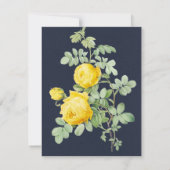 Navy Yellow Rose Rustic Brunch & Bubble Invites Kaart (Achterkant)