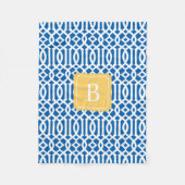 Navy & Yellow Trellis | Fleece Blanket (Voorkant)