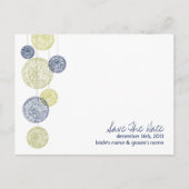 Navy & Yellow Twine Wereldbollen Wedding Save The  Aankondigingskaart (Voorkant)
