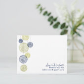 Navy & Yellow Twine Wereldbollen Wedding Save The  Aankondigingskaart (Staand voorkant)