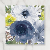 Navy Yellow White Floral Mijn show aan Yours Brida Bedankjes Labels (Achterkant)