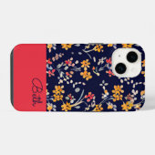 Navy Yellow Wildflower iPhone Hoesje (Achterkant horizontaal)