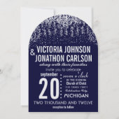 Navy Your Photo Confetti ModernTypografie Kaart (Voorkant)