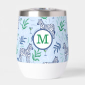 Navy Zebra Martinis Blue Monogram Preppy (Voorkant)