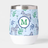 Navy Zebra Martinis Blue Monogram Preppy (Achterkant)