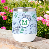 Navy Zebra Martinis Blue Monogram Preppy