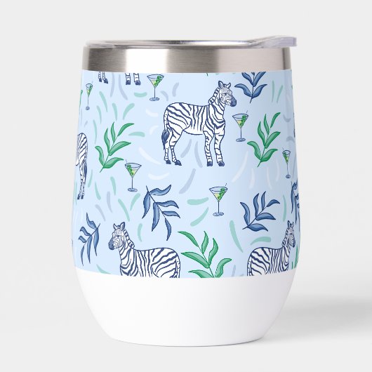 Navy Zebra Martinis Blue Preppy (Links)
