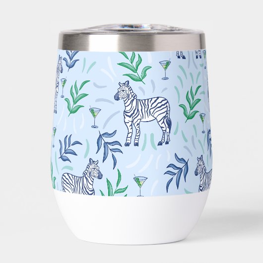 Navy Zebra Martinis Blue Preppy (Voorkant)
