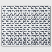 Navy Zee Fish Ocean Beach huis Scandinavisch Cadeaupapier (Vlak)