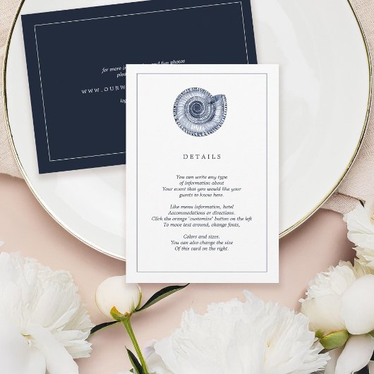 Navy Zee Shell Beach Wedding Information Kaart